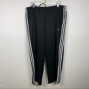 Adidas Black Tri-Stripe Straight Leg Sweatpants L